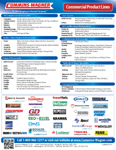 Cummins-Wagner Commercial Equipment line card, MD, DC, DE, Northern VA