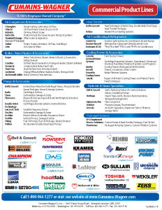 Cummins-Wagner Commercial Equipment line card, MD, DC, DE, Northern VA