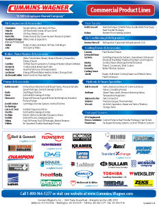 Cummins-Wagner Commercial Equipment line card, MD, DC, DE