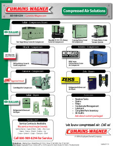 Air compressors and dryer products offered by Cummins-Wagner Pennsylvania
