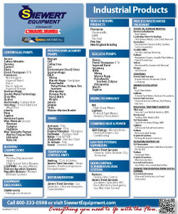 Siewert Equipment Industrial Line Card, NY pumps, Flowserve, Gorman Rupp, Grundfos, Lightnin, Viking, Warren Rupp