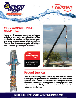 Siewert Equipment provides vertical turbine pump repair for any manufacturer. 