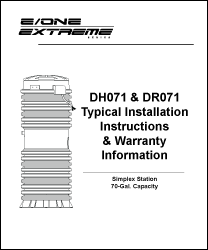 E/One grinder pump DH071 & DR071 Installation Instructions siewert equipment