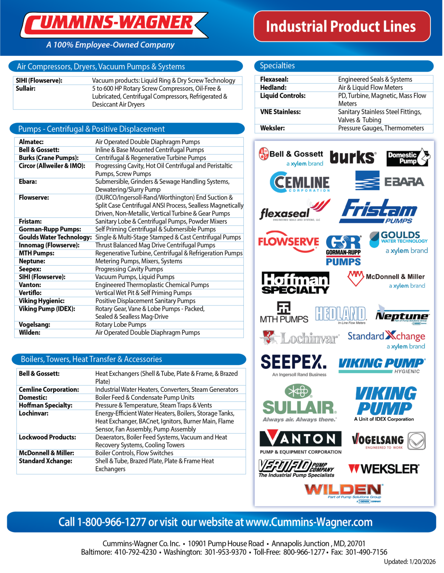 Product Line Cards | Cummins-Wagner | MD, PA, DE, VA, NY, NE