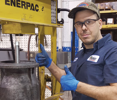 Pump service technician in Siewert Service Center in Troy