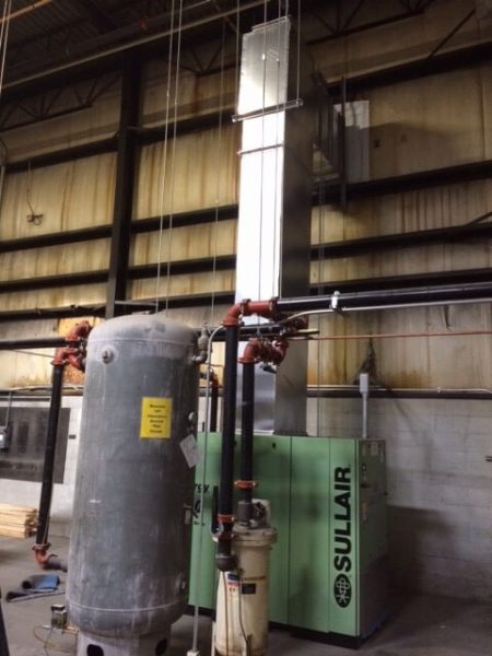 Sullair 100hp, model 7509VB Variable Speed rotary screw air compressor for central PA asphalt roofing manufacturer.