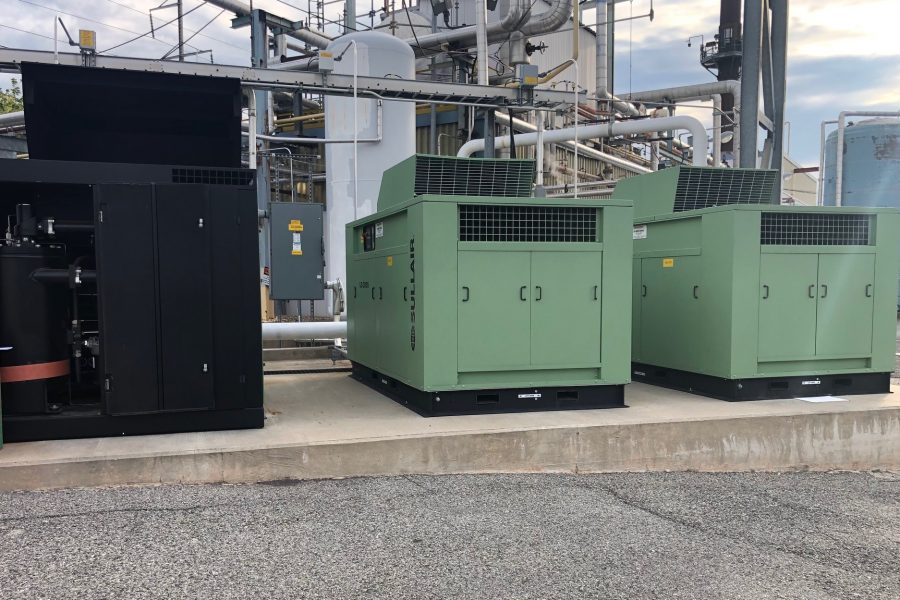 Three Sullair air compressors at local Philadelphia/NJ company provided by Cummins-Wagner.
