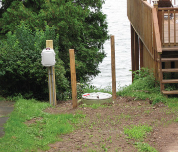 Residential low pressure sewer system in the Fingerlakes