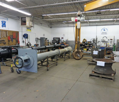 Vertical Turbine Pump being repaired in Siewert Service Center in Rochester