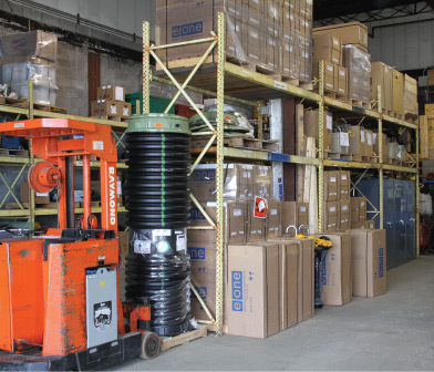 E/One inventory in Siewert Equipment warehouse.