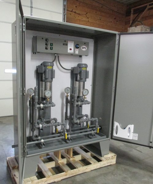 Automatic Viking 432 Series Fuel Oil Pumps in a weather proof cabinet enclosure with access doors