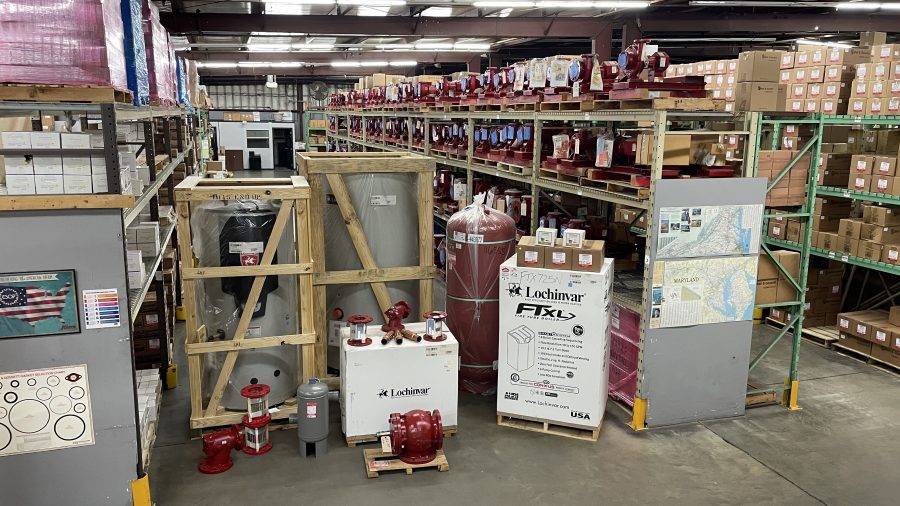 Cummins-Wagner Maryland warehouse stocked with Bell & Gossett products