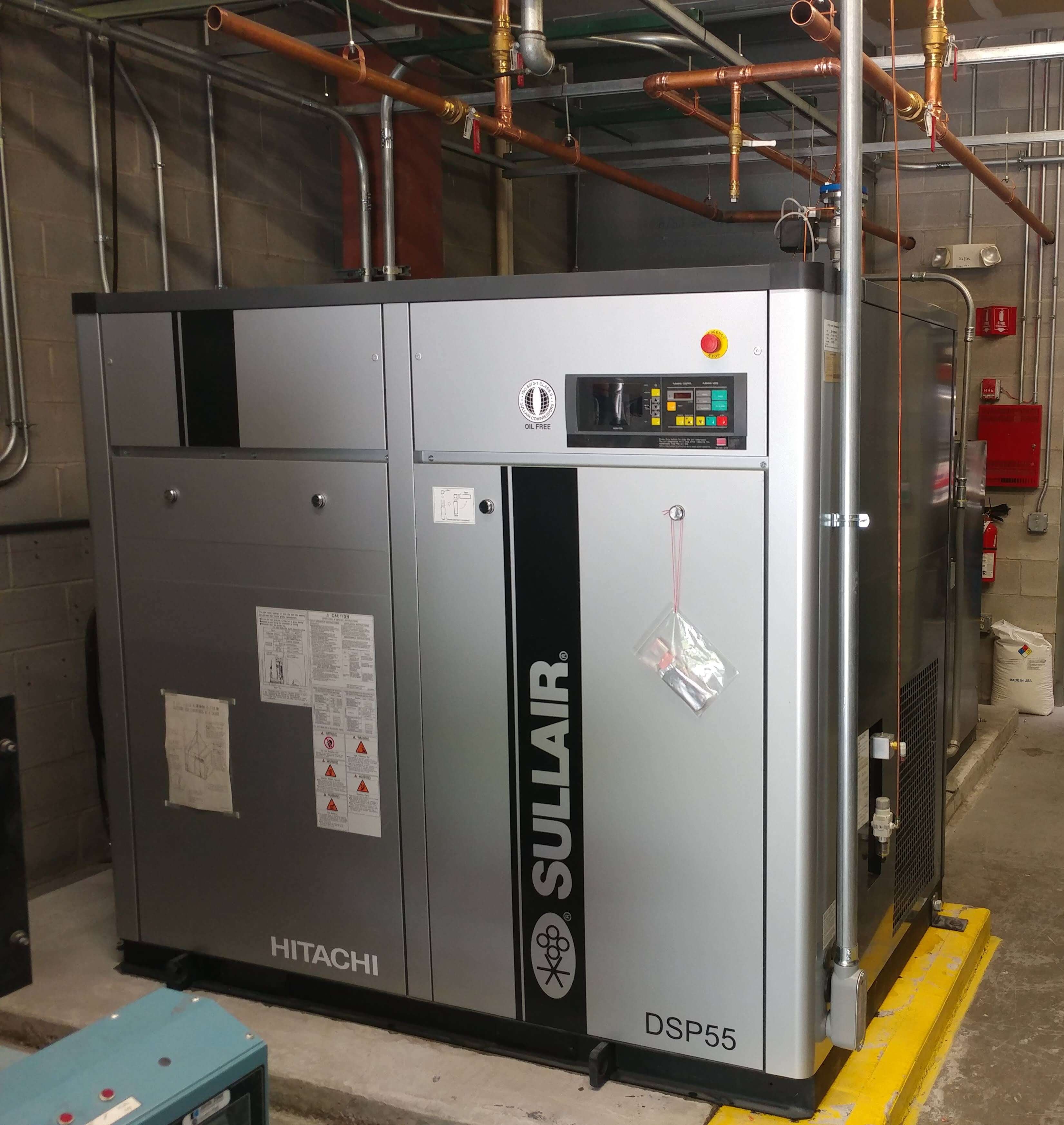 Sullair Hitachi DSP air compressor startup for a manufacturer in Maryland