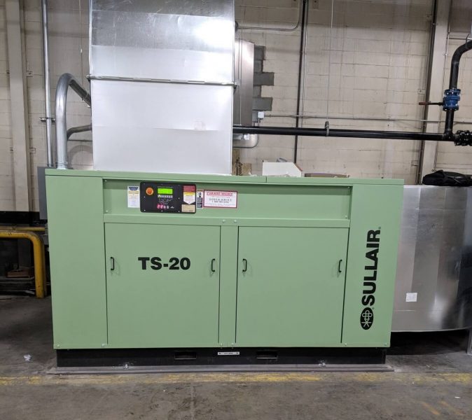 Sullair TS-20 air compressor 200 HP 2-stage tandem air end, variable capacity control air compressor. PA branch.