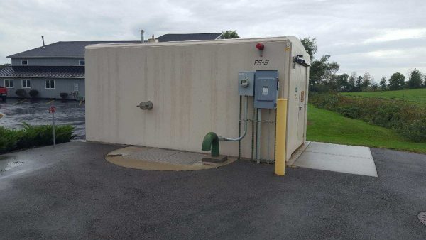 Exterior of Gorman-Rupp above ground pump station at the town of Farmington