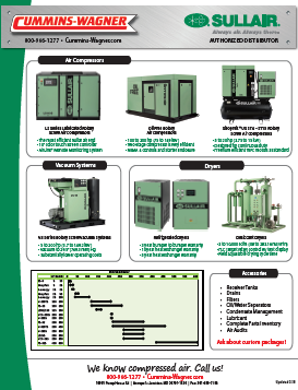 Sullair air compressor product line with Cummins-Wagner