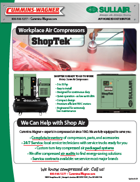 Workplace Air Compressors - Shop Air with Cummins-Wagner and Sullair